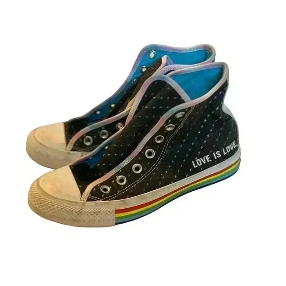 Converse Chuck Taylor All Star Hi Rainbow Pride Sneaker Love is Love M 4.5 W 6.5 - Picture 8 of 14